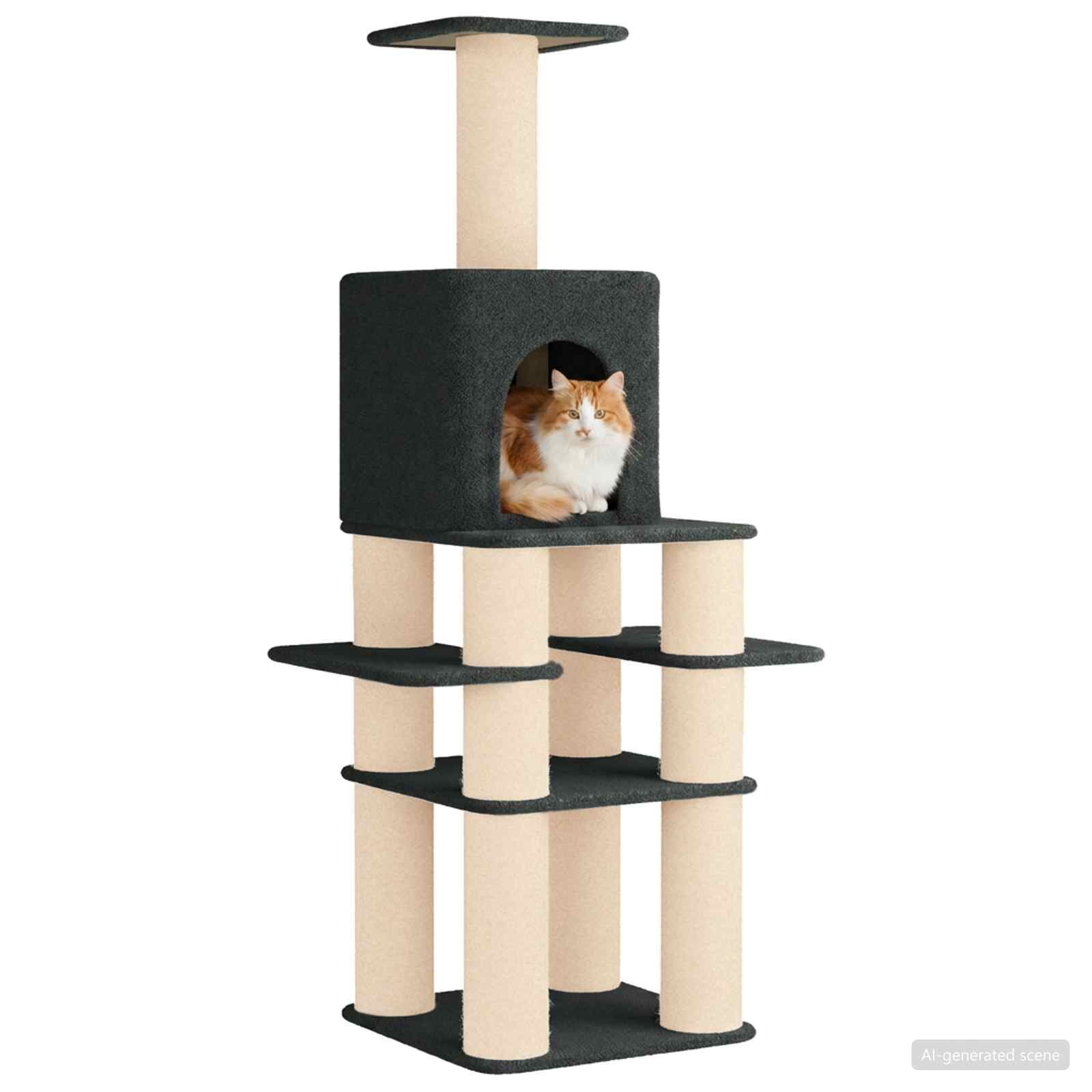 vidaXL &Aacute;rbol para gatos con postes de sisal Muebles Gatos jugar mascotas Torre, , large Imagen numero 3