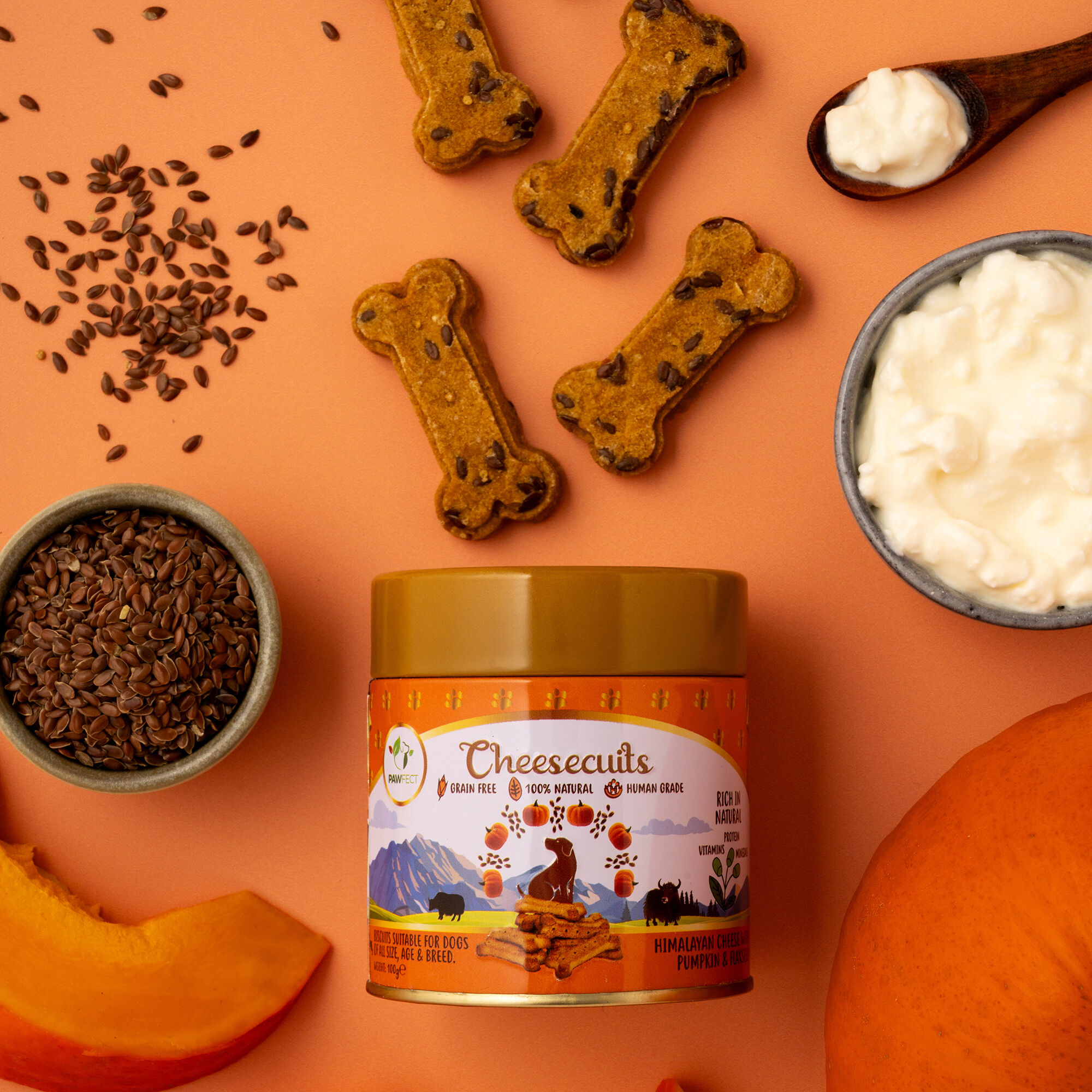 Galletas de queso para perros con calabaza y semillas de lino - Cheesecuits (100 g/3,53 oz), , large Imagen numero 4