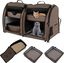 COSTWAY Transport&iacute;n de Doble Compartimento Perro Gato, Bolsa de Transporte Port&aacute;til 3 en 1 con 2 Hamacas Desmontables, Jaula Suave para Mascotas con Bolsa de Transporte 100 x 58 x 61cm (Marr&oacute;n), , large indicador imagen numero 1