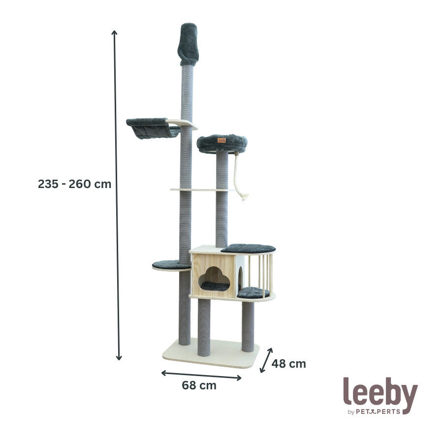 Leeby Cloud Collection torre rascador de techo con cama y juguete para gatos thumbnail