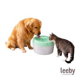 Leeby Fuente de Agua Verde para perros y gatos