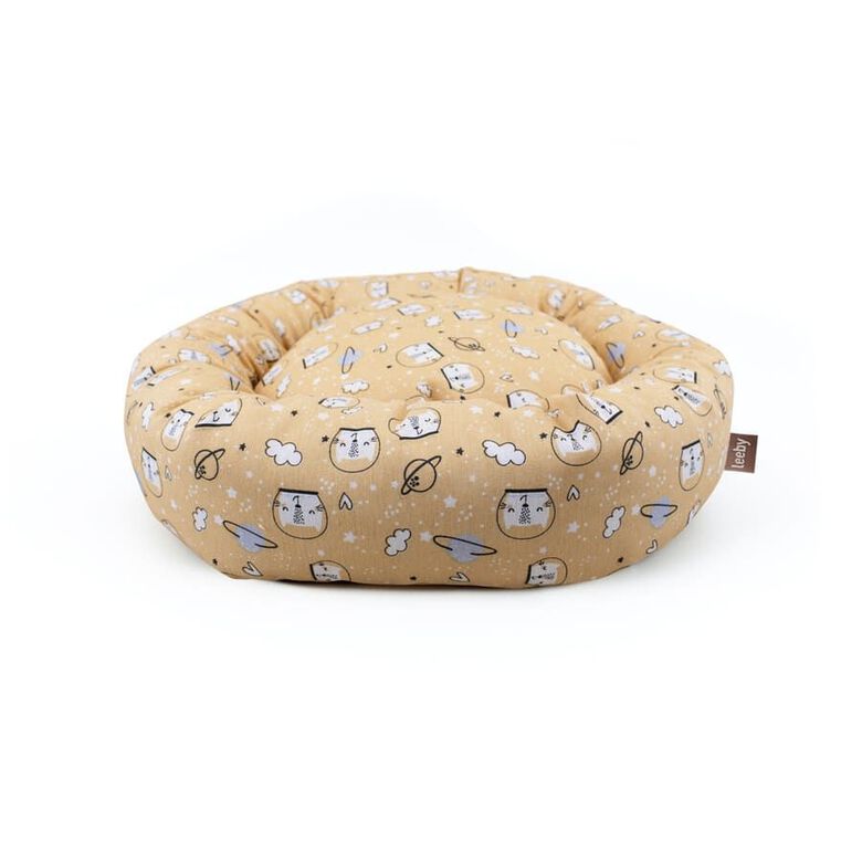 Leeby Cama Donut Antideslizante Estampado Comic Amarillo para gatos thumbnail