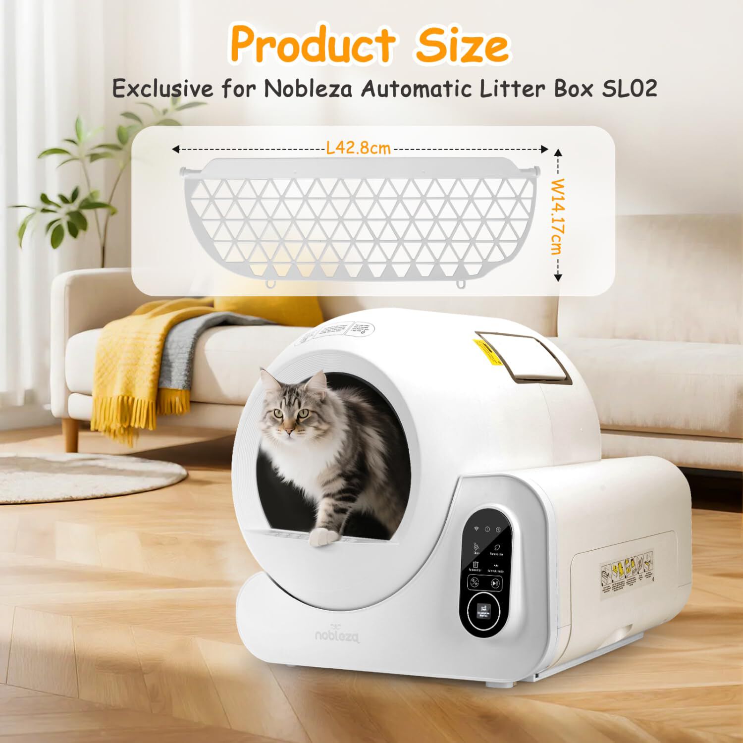 Nobleza - Filtro de Panal para Arena - Dise&ntilde;ado Exclusivamente para la Caja de Arena Inteligente SL02 | Compatible con Arena Aglomerante Mineral, de Bentonita y de Grano Fino, F&aacute;cil de Limpiar, , large Imagen numero 2