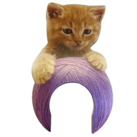 Cubierta Decorativa para Cámara WiFi, Diseño de Gato Naranja con Ovillo Morado