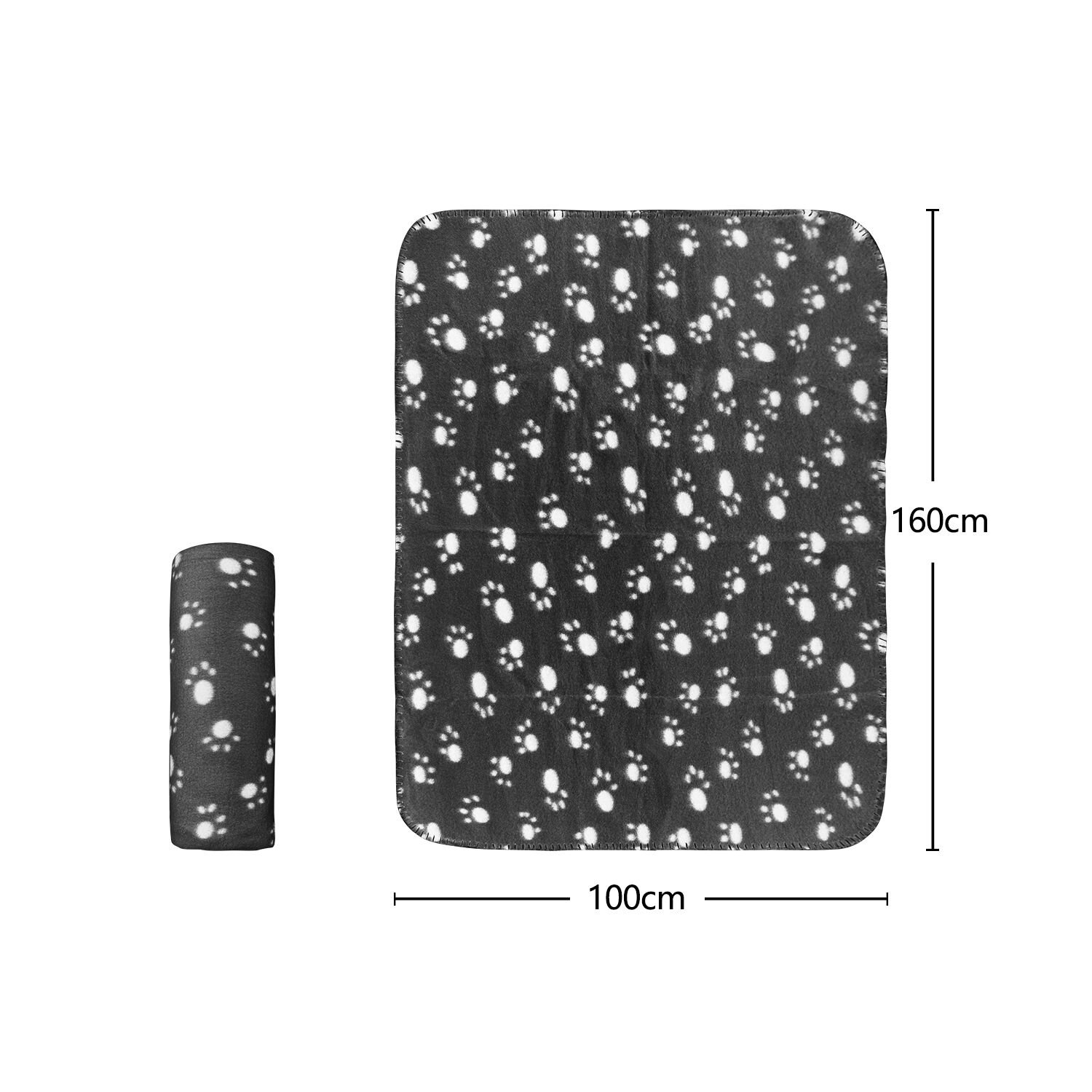 Nobleza Manta Suave de Felpa Negro para perros y gatos thumbnail