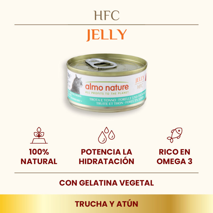 70 g &nbsp;Almo Nature HFC Trucha y At&uacute;n en Gelatina para gatos , , large Imagen numero 2