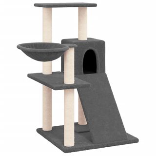 VidalXL Rascador mediano Todo en Uno Gris Oscuro para Gatos