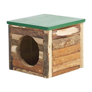 Cabaña de madera Link-N-Lodge para mascotas pequeñas color Beige/Verde