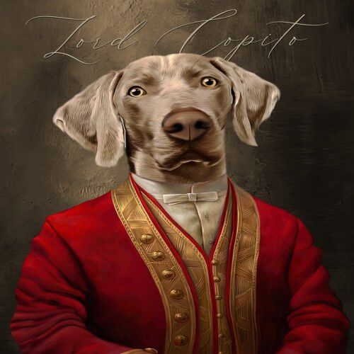 Mascochula artística lord retrato realista personalizado en lámina con tu mascota thumbnail