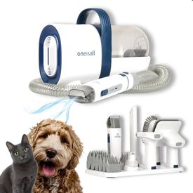 Oneisall Kit de aseo canino 7 en 1 Oneisall S1 Aspirador y recortador para Gatos y perros