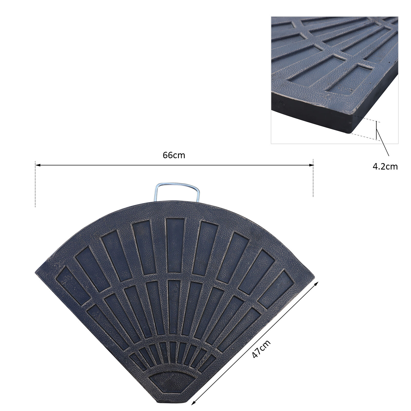 Outsunny Juego de 2 Piezas Base de Sombrilla Parasol Exc&eacute;ntrico Pies Soporte de Sombrilla Banana de Patio Jard&iacute;n 66x47x4.2cm Resina, , large Imagen numero 3
