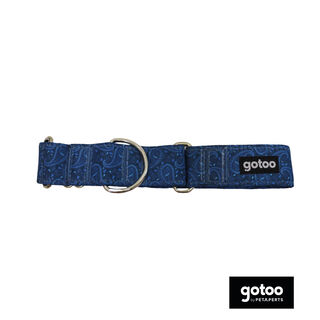 Gotoo Collar martingale estampado azul para perros