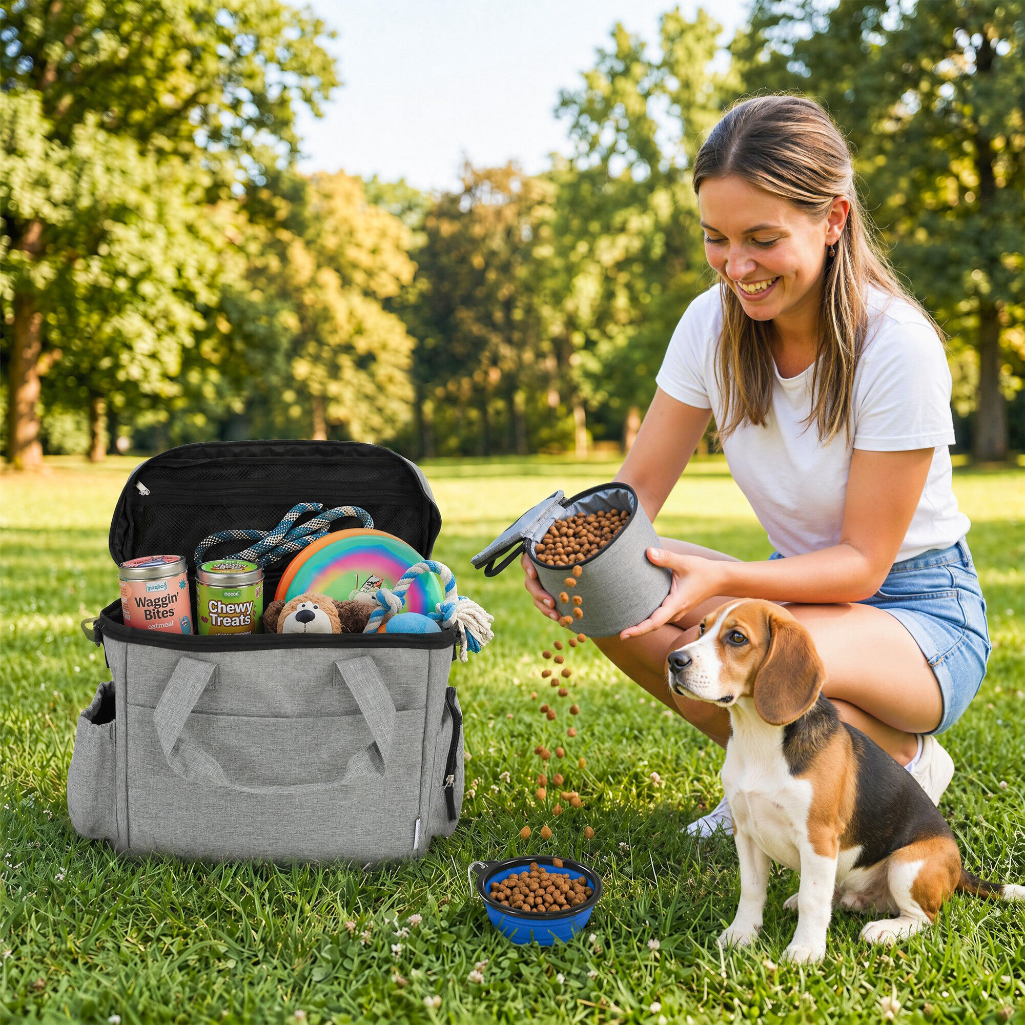 PawHut Bolso de Viaje para Perro Gris Claro, , large Imagen numero 2