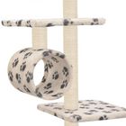 Rascador con poste de sisal color Beige Huellas, , large image number null