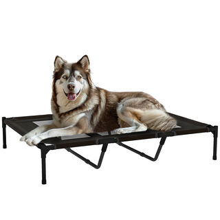 PawHut Cama Elevada Perros Negro