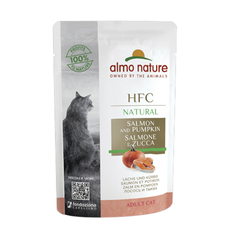 Almo Nature HFC Salmón con Calabaza Sobre para gatos , , large image number null