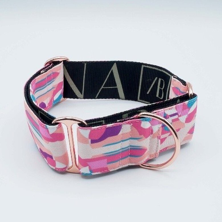 Baona collar martingale qawra de nylon reciclado rosa para perros, , large image number null