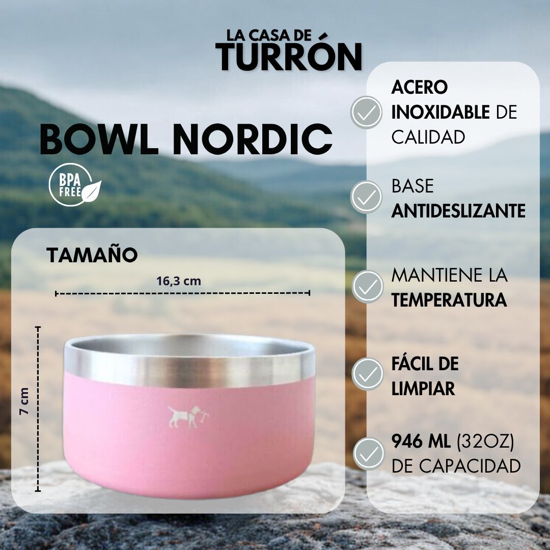 Comedero de acero inoxidable para Perros y Gatos | Acero inoxidable 304, Antideslizante, 946 ml y Varios Colores - La Casa de Turr&oacute;n, , large Imagen numero 2