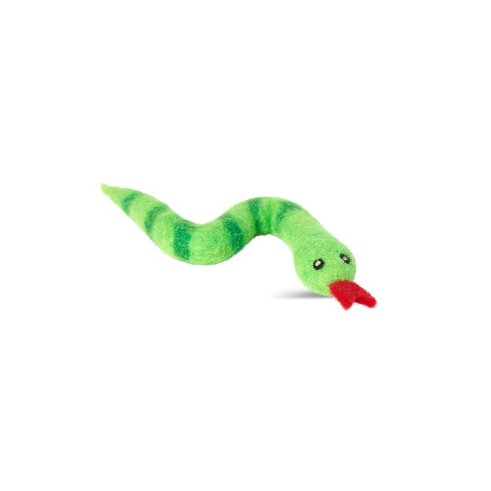 Juguete serpiente para gato de fieltro de lana natural Ophi, , large Imagen numero 1