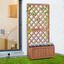 Outsunny Jardinera con Enrejado de Madera Maciza Macetero de Jardín con Soporte para Trepadora para Cultivo de Plantas Flores 72,5x31,5x149,5 cm Natural, , large indicador imagen numero 2