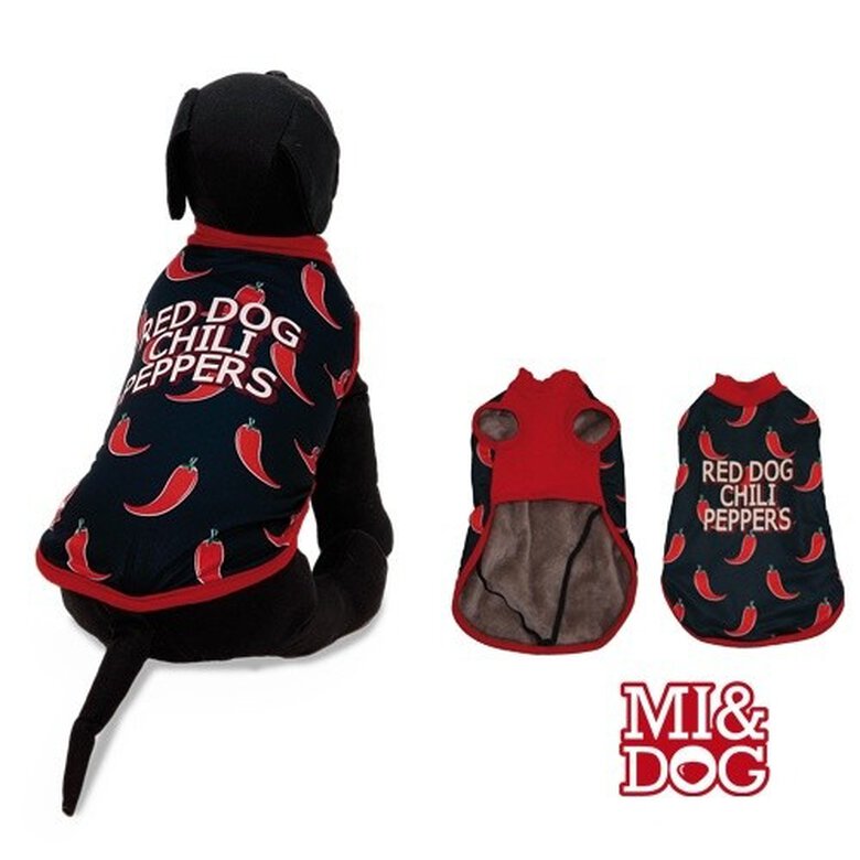 Abrigo con capa felpado Red Dog para perros color Negro y Rojo, , large image number null