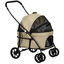 PawHut Carrito para Perros 2 en 1 Cochecito para Perros Plegable Cochecito para Mascotas con 2 Correas de Seguridad Cojín y Marco de Acero Caqui, , large indicador imagen numero 1