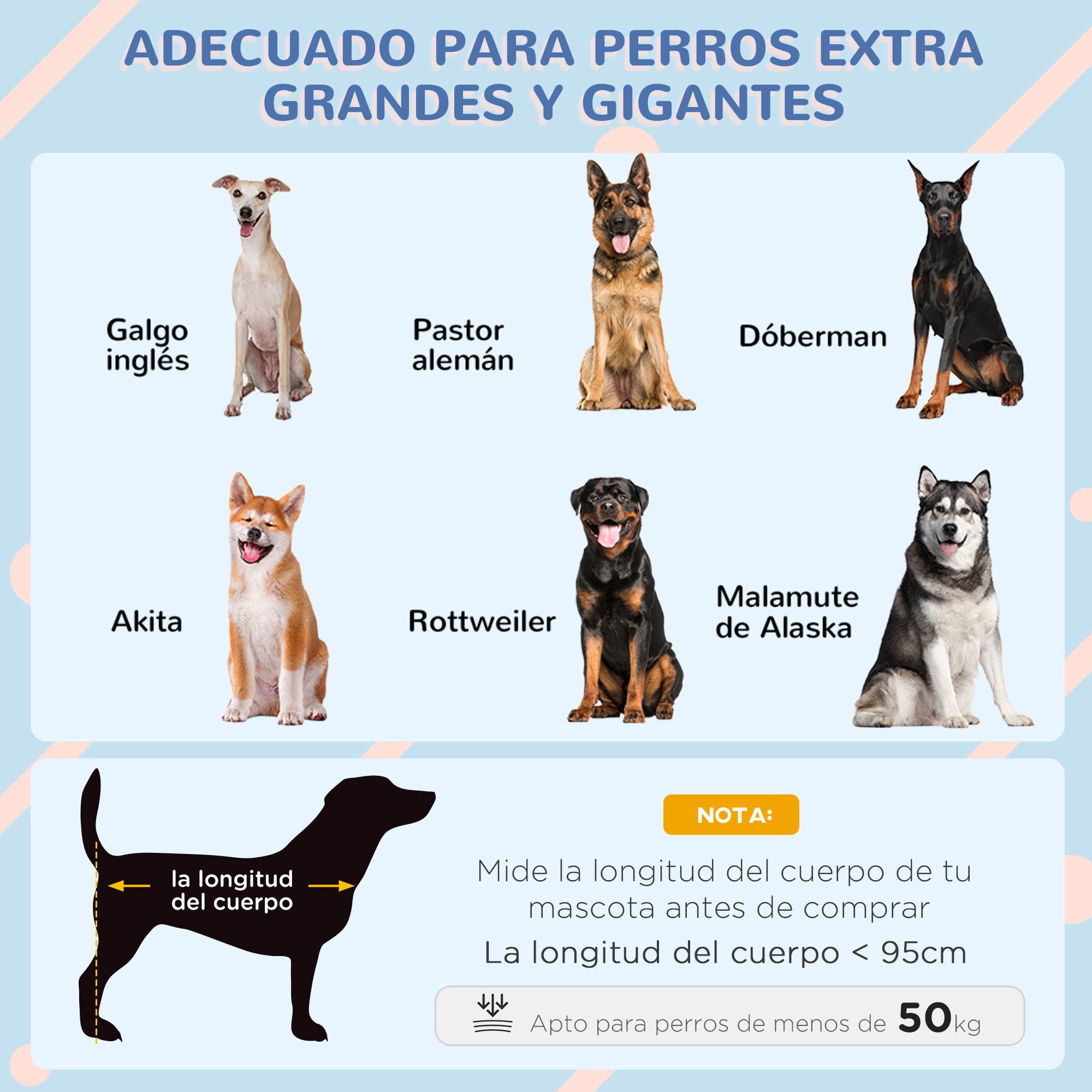 PawHut Caseta para Perros 130x85x121 cm Cama Elevada para Mascotas con Cubierta Desmontable y Ventanas de Malla para Perros Grandes y Extra Grandes Azul., , large Imagen numero 4