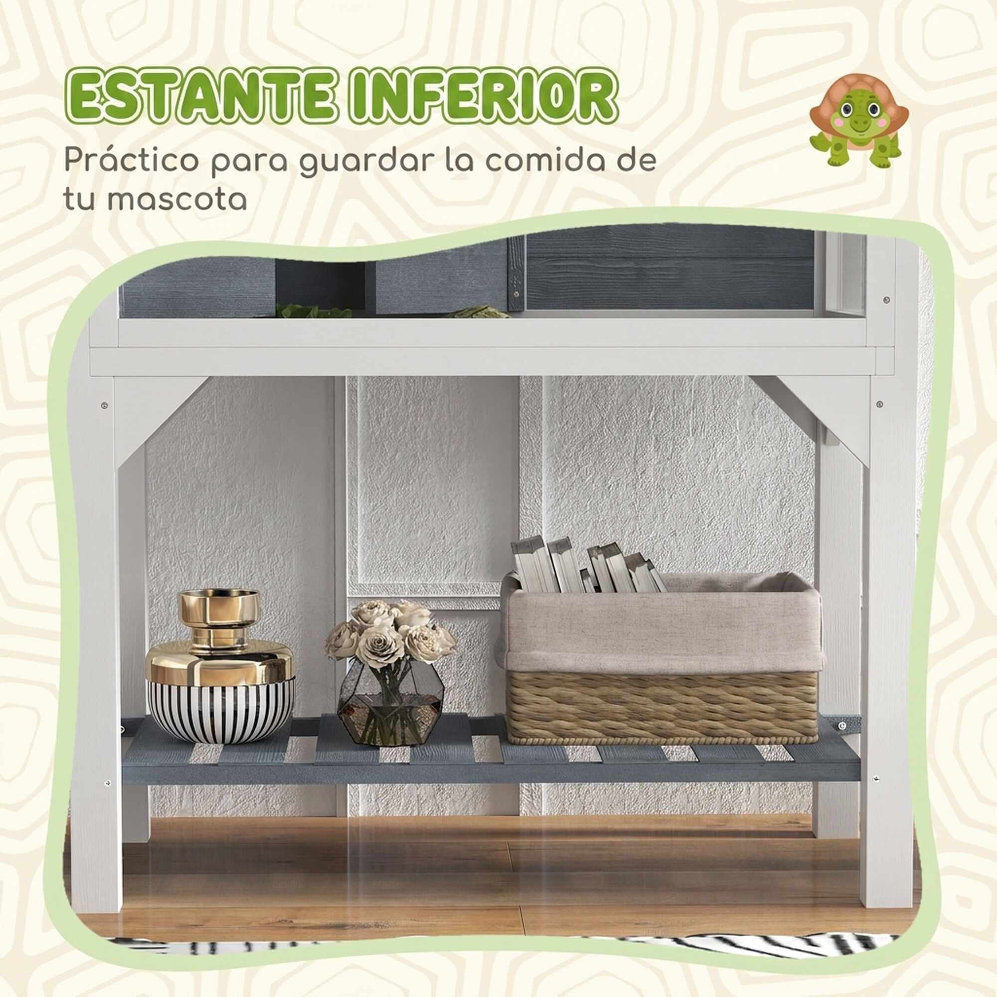 PawHut Casa de Tortuga Gris, , large Imagen numero 4
