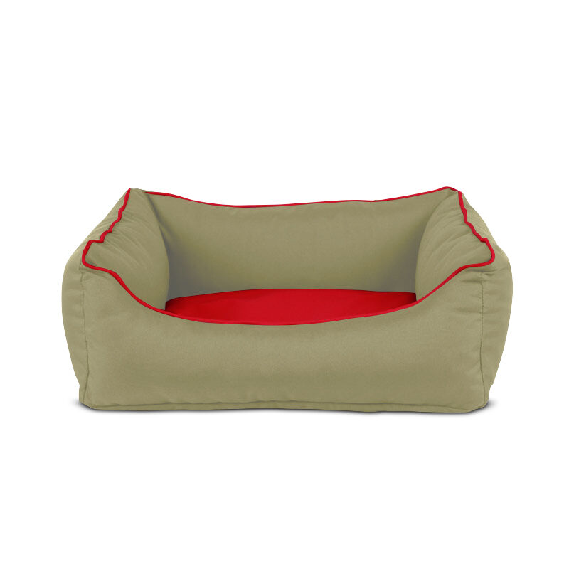 Gauty Cama para Perros y Gatos  Tela Impermeable - Beige y rojo, , large Imagen numero 1