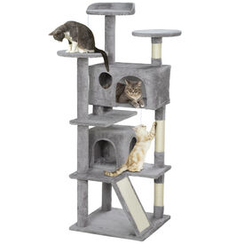 PawHut Rascador &Aacute;rbol Gris Claro para gatos