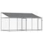 vidaXL Jaula de perros techo y puertas acero galvanizado gris 12x2x2 m, , large indicador imagen numero 18