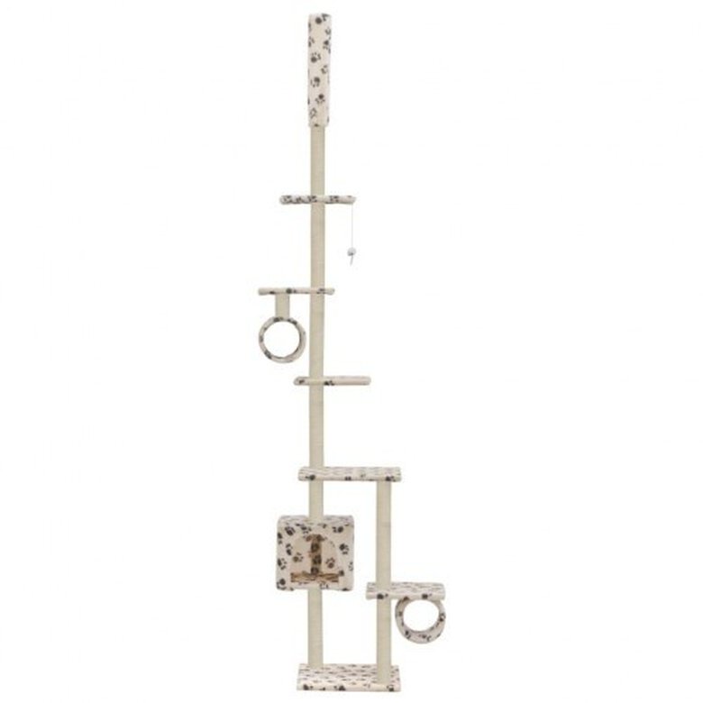 Rascador con poste de sisal color Beige Huellas, , large image number null