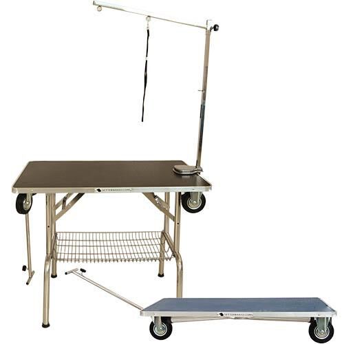 Mesa Exposici&oacute;n con ruedas y horca MESA AZUL, , large Imagen numero 1