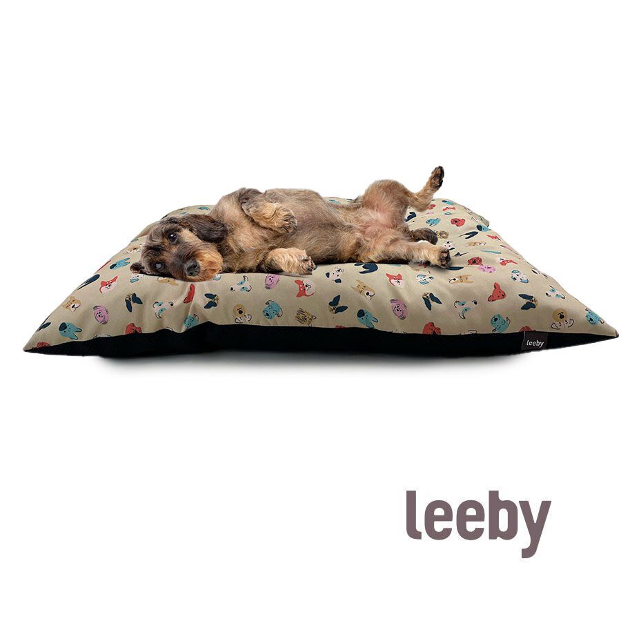 Leeby Coj&iacute;n Acolchado Beige con Comics para perros, , large Imagen numero 2