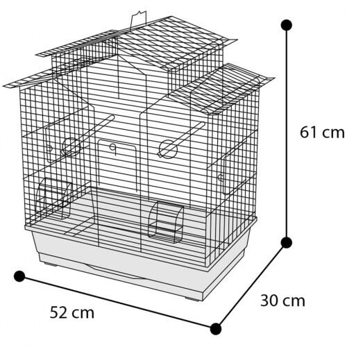 Jaula met&aacute;lica para p&aacute;jaros con 3 puertas color Negro, , large Imagen numero 2
