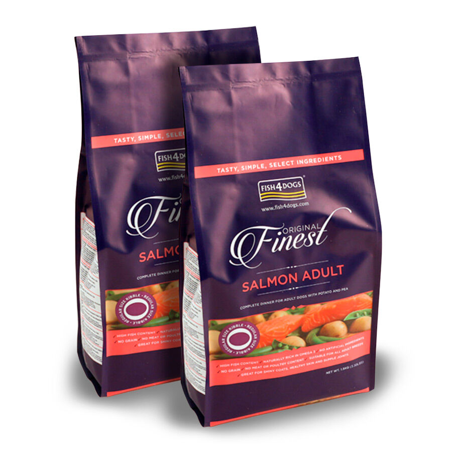 2 x 12 kg Fish4Dogs Adult Finest Salm&oacute;n Pienso para perros &iexcl;Pack ahorro!, , large Imagen numero 1