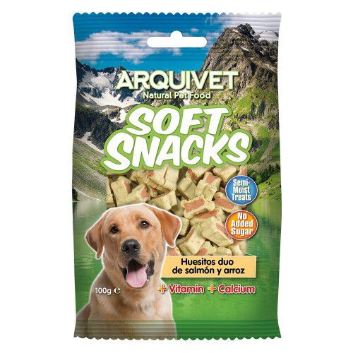 Huesitos Soft snacks duo Arquivet para perros sabor Arroz y Salm&oacute;n, , large Imagen numero 1