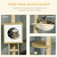 PawHut Árbol para Gatos del Suelo al Techo 225-285 cm Árbol Pequeño para Gatos con Altura Ajustable Plataformas Hamaca Caseta Poste de Yute Rampa y Bolas para Jugar 40x40x225-285 cm Beige, , large indicador imagen numero 4