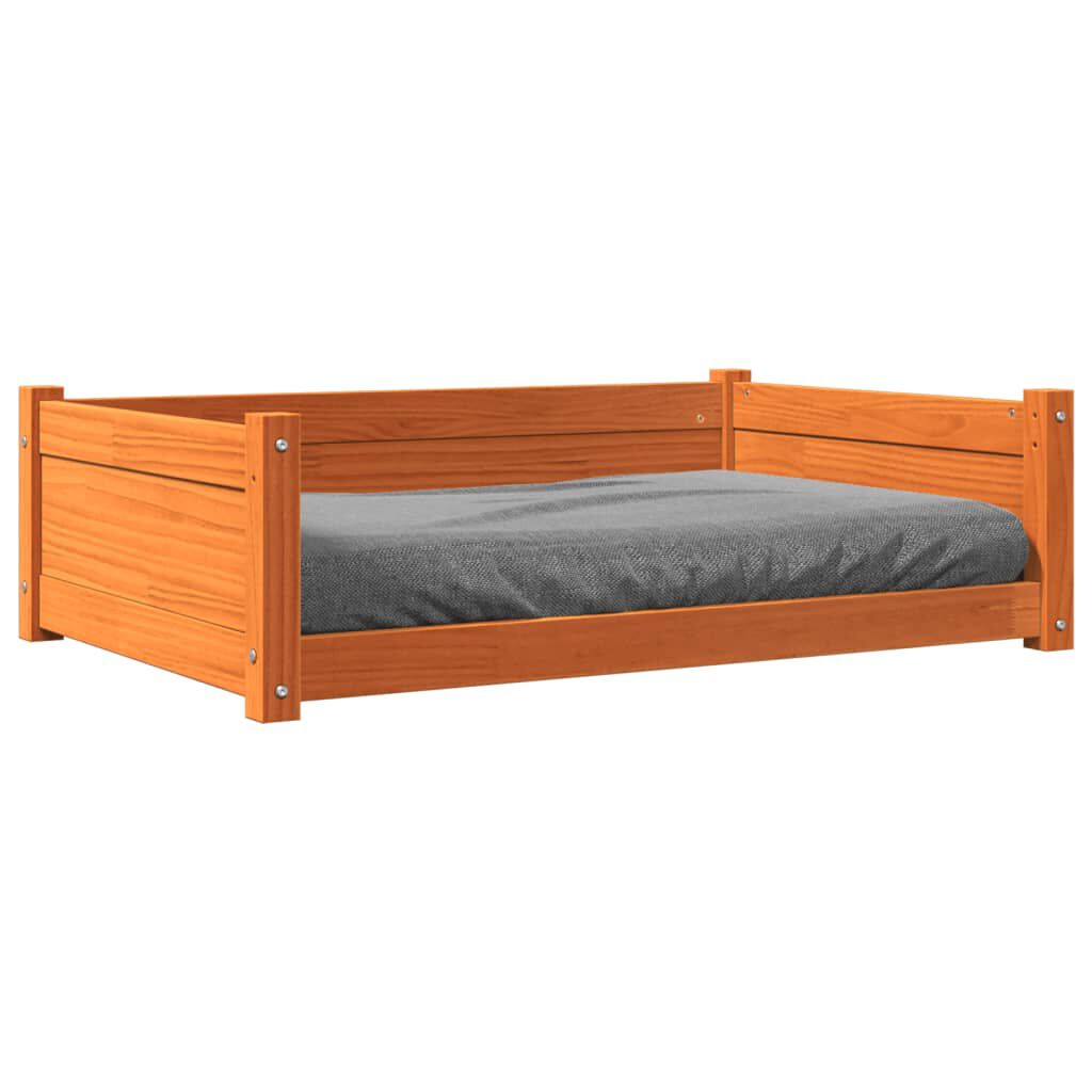 vidaXL Cama para perros madera de pino marr&oacute;n cera 105,5x75,5x28 cm, , large Imagen numero 7