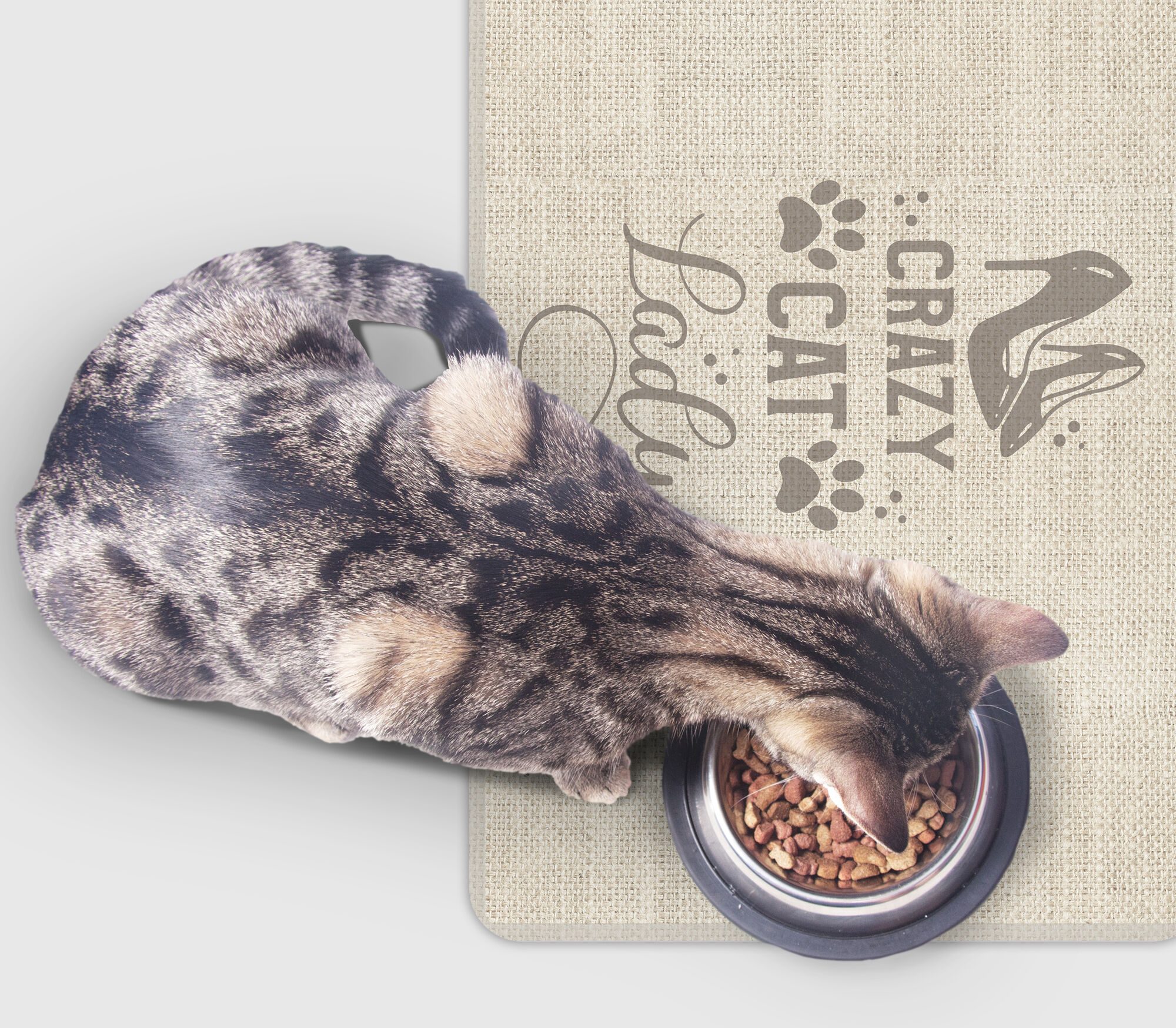 VINILIKO, alfombra de vinilo mascotas, Crazy cat lady 48x75 cm, , large Imagen numero 4