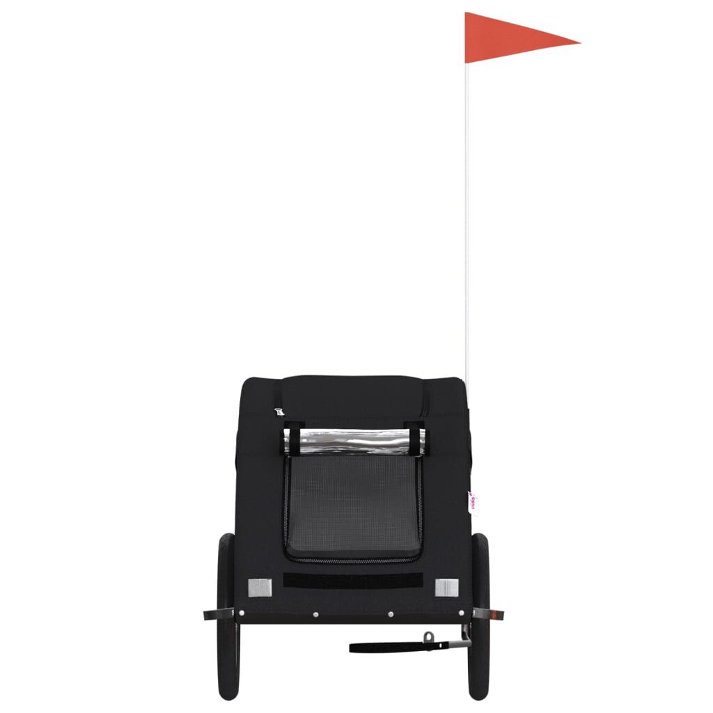 VidaXL Remolque bicicleta negro para perros y gatos thumbnail