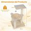COSTWAY &Aacute;rbol Rascador para Gatos, 40 x 40 x 64 cm Torre para Gatos (Beige) | Torre para Gatitos de Interior con Plataforma Grande y Hamaca, Postes Rascadores de Sisal Natural, Bola Colgante, , large indicador imagen numero 5