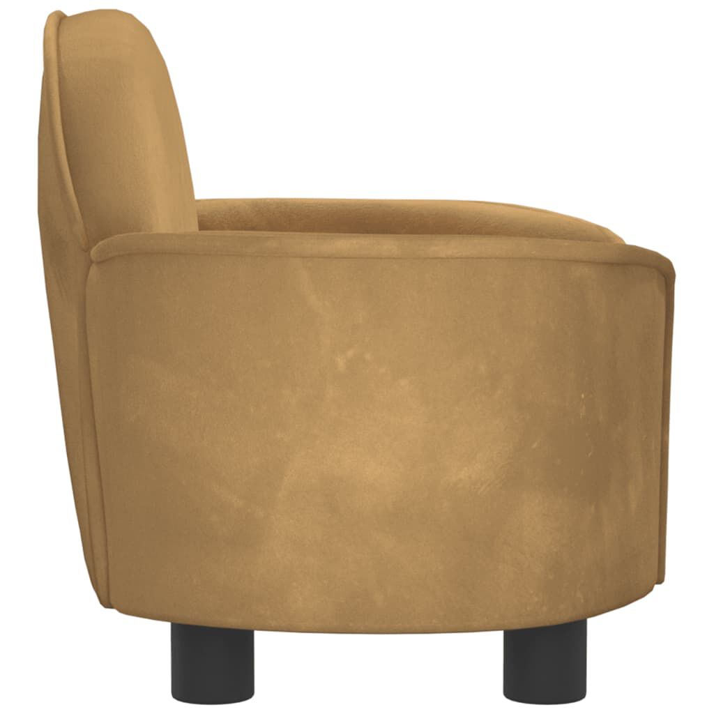 vidaXL Cama para perros de terciopelo marr&oacute;n 66x40x45 cm, , large Imagen numero 3