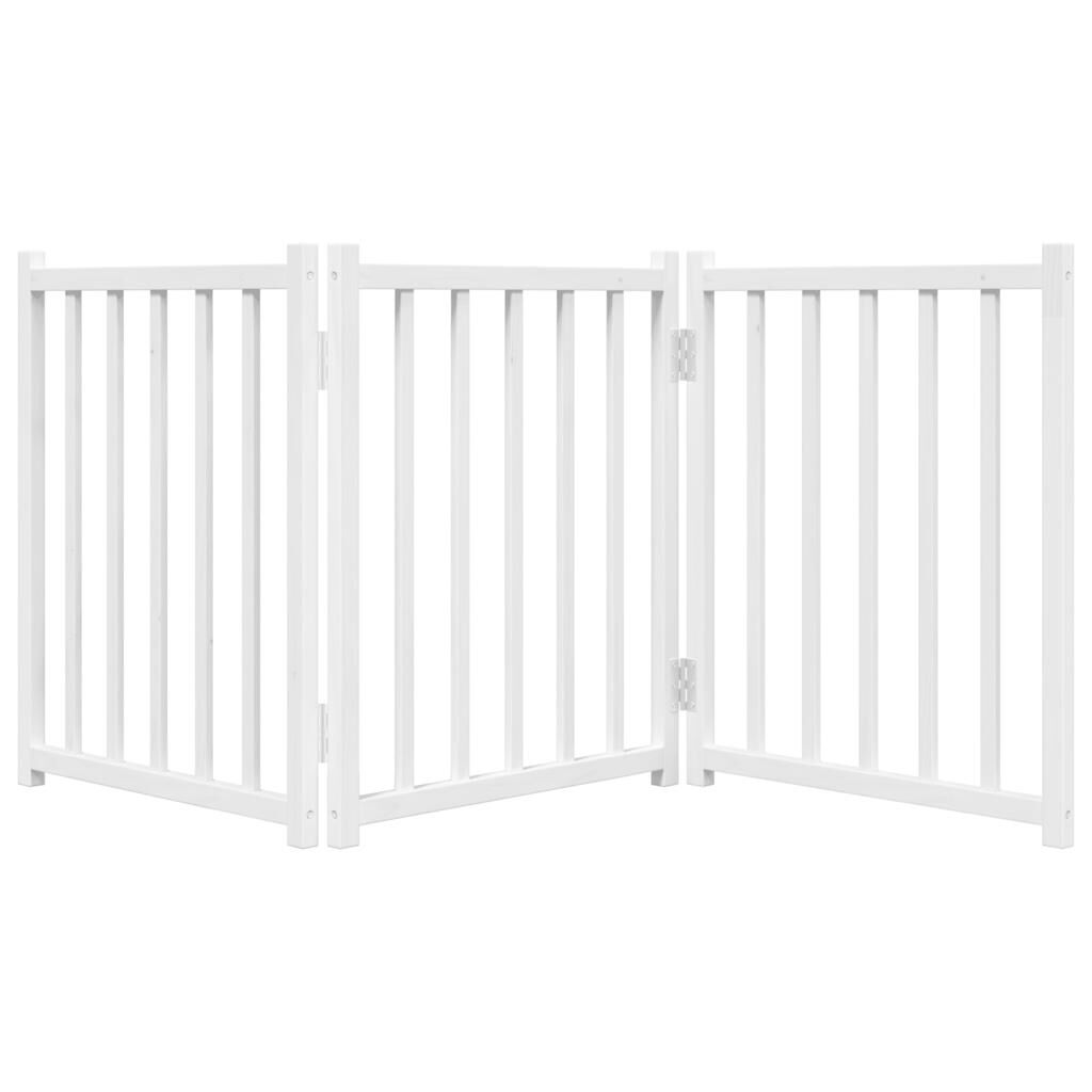 vidaXL Puerta para Perros Plegable Paneles Puerta Mascotas Madera de Álamo thumbnail