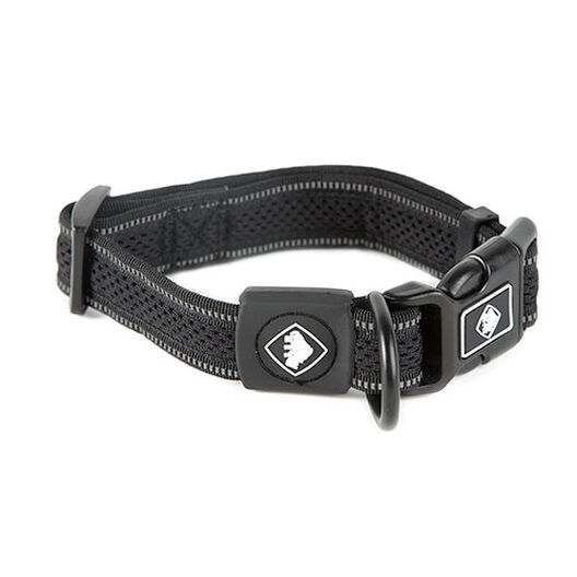 blanco como la nieve Sentimiento de culpa Formación TK-Pet Reflective Comfort Collar Negro para perros