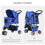 PawHut Cochecito plegable azul para mascotas, , large indicador imagen numero 5