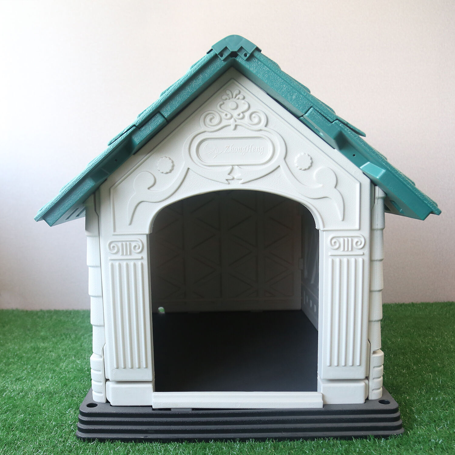 Nobleza Caseta para Perros de Pl&aacute;stico, Impermeable Perro Casa, Resistente A La Intemperie y Al Agua, con Tejado A Dos Aguas, Uso en Interior y Exterior (S 72x57x57.6 cm), , large Imagen numero 4
