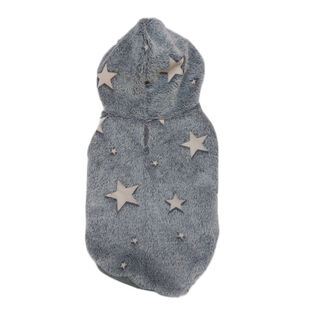 Outech Fleece Sudadera Gris con Estampado de Estrellas para perros