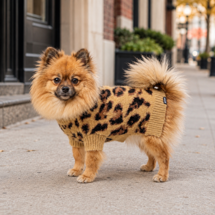 Gotoo Jersey Punto Estampado Leopardo para perros