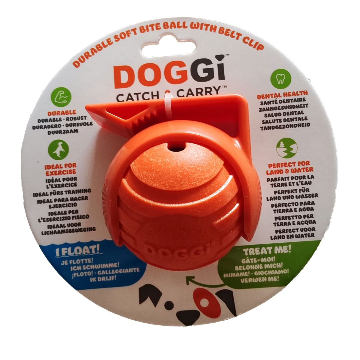 DOGGI Pelota de Caucho para Perros